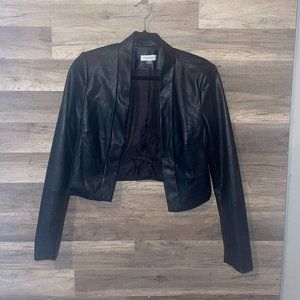 Black Leather Jacket Small Calvin Klein 100% PU Leather